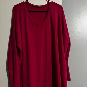 Zenana long sleeve - pink (slightly darker pink) - 1X